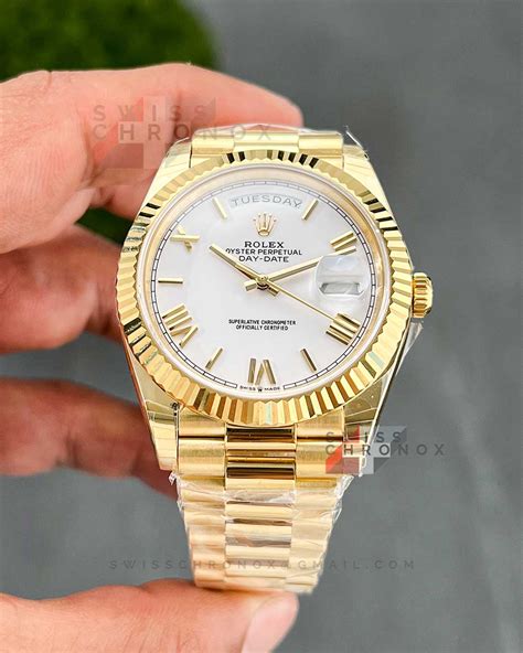 rolex solid gold watch|rolex day date 40 yellow gold.